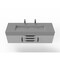 Castello Usa Nile 60" Wall Mounted Gray Vanity With Gray Top And Black Handles CB-MC-60G-BL-2053-GR - alternate 6
